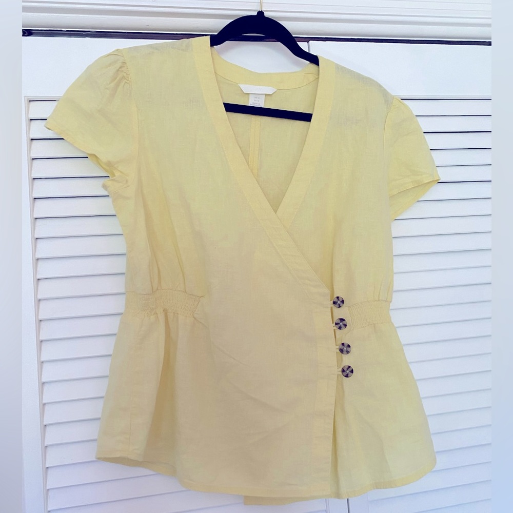 Light Yellow Linen Top